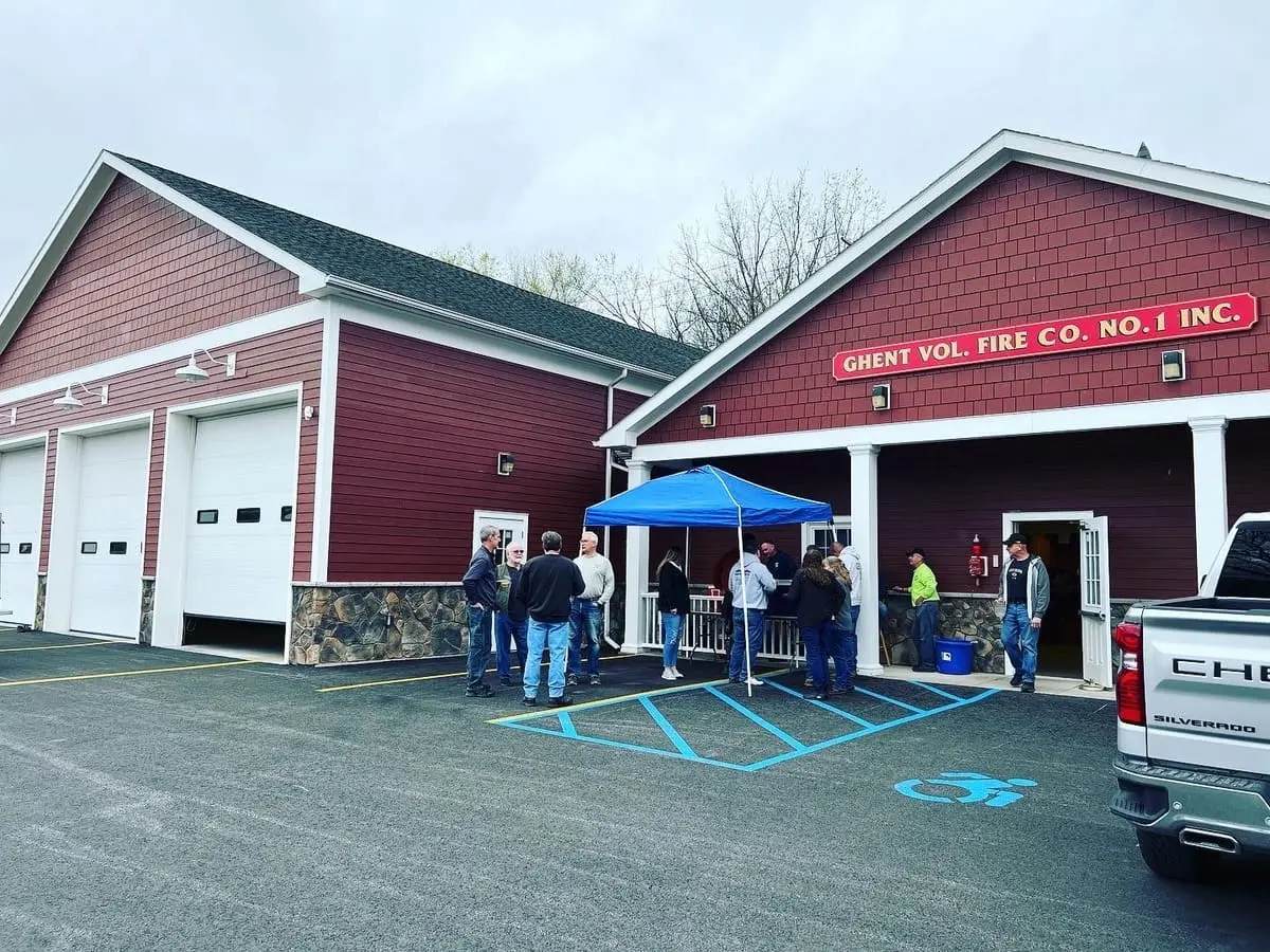 Ghent Volunteer Fire Company Station 1 front entrance welcoming community members on Route 66